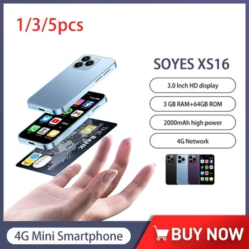 1/3/5VNT SOYES XS16 Mini Išmanųjį telefoną 3GB+64GB Mobiliųjų Telefonų 