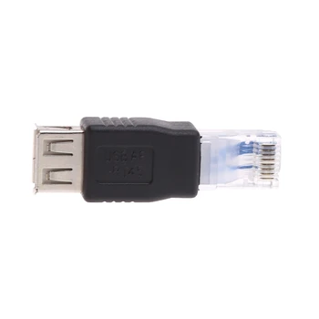1 PC USB Ethernet Adapter, USB į RJ45 Adapteris, USB 2.0 Moterų prie LAN RJ45 8P8C Male Kristalų Ethernet Tinklo plokštės D5QC