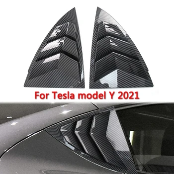 1 Pora Automobilio Galinio Trikampio Lango Lipdukas, skirtas Tesla Model Y 2021 Automobilių Galinis Spoileris Žaliuzės Dekoro Dangtelio Užrakto Reflektoriai Lipdukas