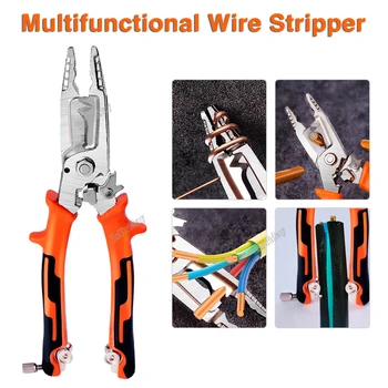 10 1 Rankinių Įrankių Multifunct Wire Stripper Sunkiųjų Universalios Replės Vielos lengvųjų frakcijų pašalinimo įrenginio Kabelio, Pjovimo Terminalo Užspaudimo Rankiniai įrankiai