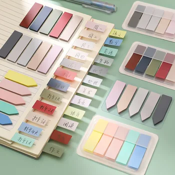 100 Lapas/Set Morandi Kleur Sticky Notes Memo Pad Zelfklevende Žymą Memo Lipdukas Mokyklos Kantoorbenodigdheden Prekes