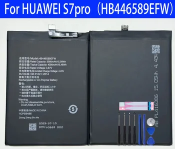 100% Originalus HB446589EFW Pakeitimo Baterija HUAWEI S7 pro Baterijas+Įrankiai
