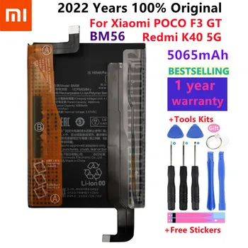 100% Xiao mi Originalios Baterijos BM56 Baterija Xiaomi POCO F3 GT Redmi K40 5G BM56 Aukštos Kokybės Mobiliojo Telefono Baterijas 5065mAh