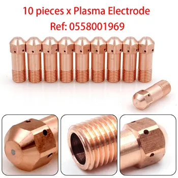 10vnt 0558001969 Plazmos Elektrodų Rinkinys, Skirtas PT-32 PT32EH Plasma Torch Aukštos Kokybės Vario Plazmos Elektrodas Suvirinimo Įrankiai,