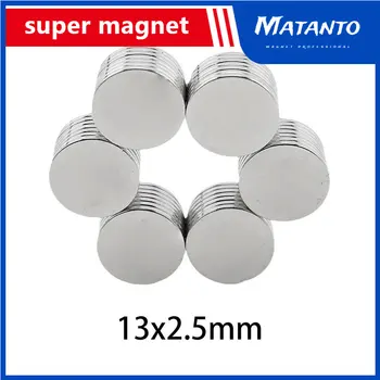 10~200PCS 13x2.5mm Super Stiprūs Magnetai 13mm x 2.5 mm NdFeB Neodimio Plonas Mažas Disko Nuolatinis Magnetas N35 13*2,5 mm