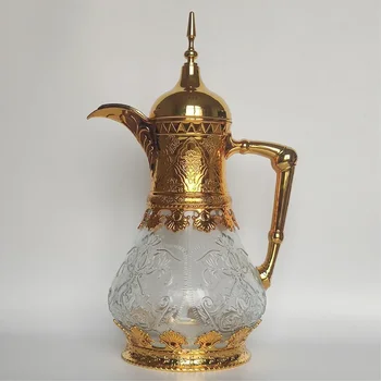 1600ML Artimųjų Rytų Stiliaus Šalto Virdulys Vaisių Sulčių Gėrimas Stiklo Ąsotis arabų Kavos Puodą Stiklo Vakuuminė Kolba