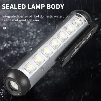 1pc Super Ryškus LED Žibintuvėlis USB Įkrovimo Vandeniui COB Fakelas Zoom Kempingas Lempa Nešiojamas Su Uodega Magnetas