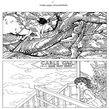 1PCS 24 Puslapių Mandalos Gėlių Spalvinimo Knygelė Vaikams Suaugusiųjų Grafiti Piešimo