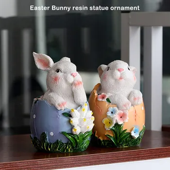 1PCS Dervos Easter Bunny Statula Lentynoje Skulptūra Kambarį Apdaila Figūrėlės Patalpų Stalo Namų Dekoro Priedai