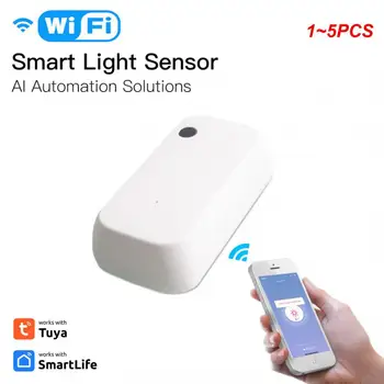 1~5VNT Tuya Wifi Smart Šviesos Jutiklis Intelligent Apšvietos Jutiklis Ryškumas Detektorius Ryšį Kontrolės Jutiklis 