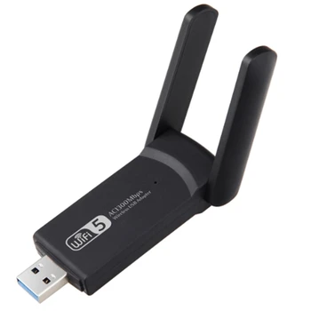 2.4 G 5.8 G USB3.0 Dual Band Wireless LAN Adapteris Plastiko 1300Mbps Antena Wifi Imtuvas Skirtas Staliniams Nešiojamas Belaidis LAN Adapteris
