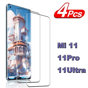 2/4Pcs Lenkta Apsaugine Stiklo Xiaomi 11 11Pro 11Ultra 12 12X 12S 12Pro 3D Screen Protector, Stiklo Plėvelė