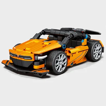 2023 NAUJAS SS Greitis Čempionų Serijos Orange super paleisti Garsus Superautomobilį Lenktynių Automobilių Sporto Pastato Blokai, Plytos, Klasikinis Modelis
