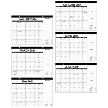 2024 M. Anglų Sieninis Kalendorius Darbalaukio Biuro Kabo Subtilus Mėnesio Planavimo Popieriaus Dienos Namų Aksesuaras Namų