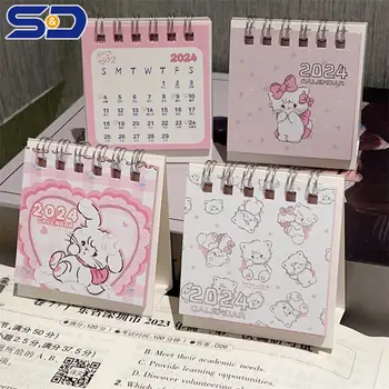 2024 M. Animacinis Pink Cat Stalinis Kalendorius Mini Mielas Nuolatinis Apversti Stalinio Kalendoriaus Mažų Dienos Planavimo Mėnesio Kalendorius Prekes
