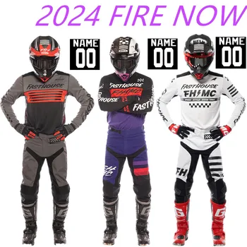 2024 Naujas MX Violetinė Jersey Nustatyti Dirt Bike Motocross Pavara Nustatyti KETURRATIS Motociklas 