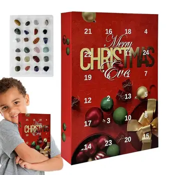 24 Dienų Natūralūs Kristalai, Kolekcines, Brangakmenių Atgalinės Atskaitos Kalėdų Kalendoriaus Mokymosi Švietimo Žaislai Gimtadienio