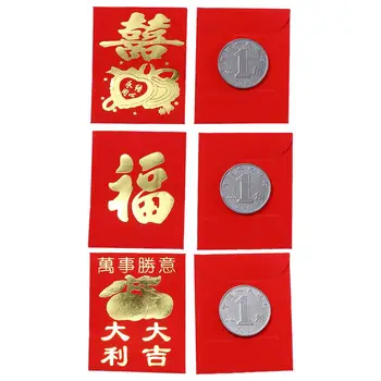 25pcs Pasisekė Pinigų Kinų Vestuvių Geriausia Nori Pavasario Šventė Palaima Kišenės Mini Monetos Pinigų Kišenės naujieji Metai Raudona Paketas