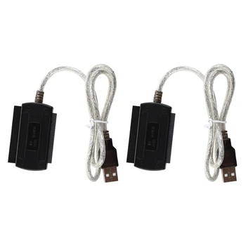 2X Nauja USB 2.0 Į IDE, SATA S-ATA/2.5/3.5 Adapterio Kabelį (Adapterio Kabelį)