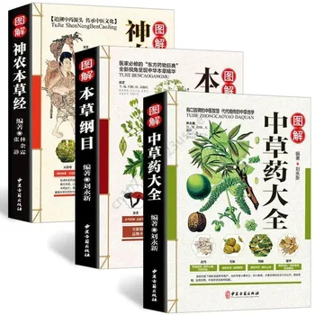3 dalių Spalva Žemėlapyje išsamus Paaiškinimas, Kinijos Vaistažolių Vaistus Konspektas, Materia Medica Shennong Materia Medica