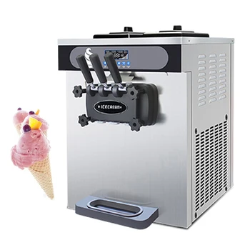 3 Skonių Minkštų Ledų Mašinos Elektros Ice Cream Makers Desertas, Ledų Automatas Virtuvės Technika
