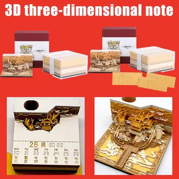 3D Bloknotai Retro Pastato Notepad Kubeliai Pastaba Blokuoti užrašų knygelė Lipdukai Biuro Dekoras Naujovė Dovanos Draugams C8H3