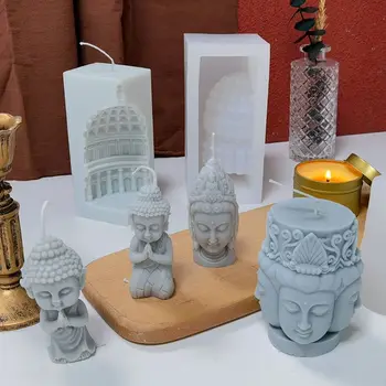 3D Sveikas Gipso Epoksidinės Dervos Budistų Avalokitešvara Silikono Formos Buda Kepimo Formos Žvakė Pelėsių
