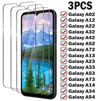3Pcs HD Ekrano Apsaugų, Stiklo Samsung Galaxy A12 A22 A32 A52S A13 A33 A53 A72 A73 A54 A14 A24 A34 Grūdintas Stiklas