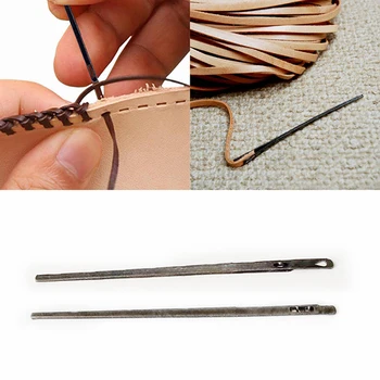 3pcs odos siuvimo amato priemonė Odos virvę adata Odos adatos, mezgimo adatos dvigubai skylę odos virvę nėrinių adata 