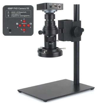 48MP 1080P Mikroskopo vaizdo Kamera 200X C-Mount Objektyvas HDMI USB Pramonės Elektroninis Skaitmeninis Mikroskopas Telefonu Remontas Litavimo PCB
