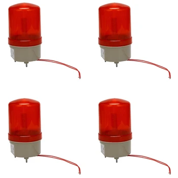 4X Pramonės Mirksi Garso Signalas, Šviesos,BEM-1101J 220V Raudonas LED perspėjamosios Lemputės Acousto-Regos Signalizacijos Sistema Sukasi Šviesos