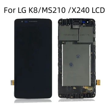 5.0 Colių LG K8 2017 X240 LCD Ekranas Jutiklinis Ekranas skaitmeninis keitiklis Asamblėjos Pakeitimas Su Rėmu LG MS210 X240 LCD