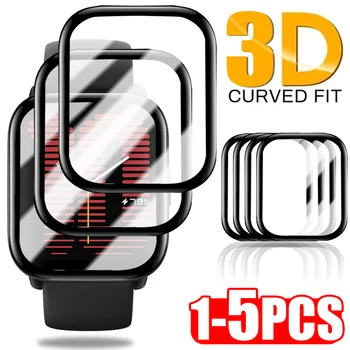 5-1PCS 3D Išlenkti Ekrano Krašto apsaugos Amazfit Aktyvus Smart Žiūrėti Minkštas HD Skaidri Apsauginė Plėvelė, Pilnas draudimas Apsaugos