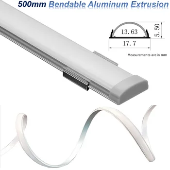 50cm/0,5 m Bendable Ekstruzijos Aliuminio Juostų, LED Lanksti Styginių Šviesos Turėtojas 