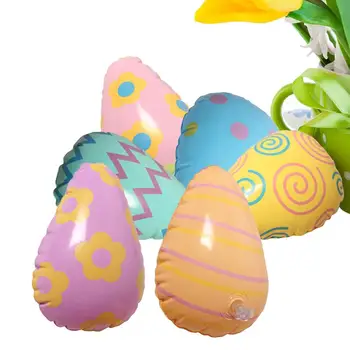 6pcs Velykų Pripučiami Kiaušiniai Balionai Velykų Balionai Namų Puošybai Nustatyti Kawaii Modelis Kiaušinių linksmų Velykų Dieną, Papuošalai