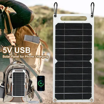 6W Saulės Įkroviklis Nešiojami Saulės skydelis su 5V USB Išvestis Vandeniui Įkroviklis Skydas, Lauko Kempingas Turistinius Kelionės Dviračiais