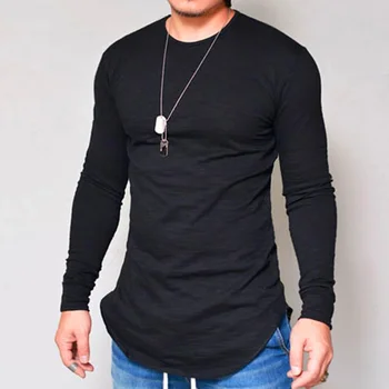 A2981 apykaklės laisvalaikio pure color long sleeve streetwear juokinga marškinėlius ilgomis rankovėmis marškinėlius vyrams