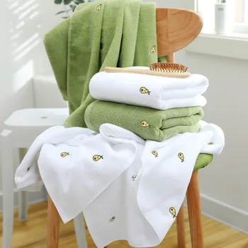 AHSNME 100% Medvilnės vasaros vaisių dizaino avokado didelis vonios rankšluostį balta žalia veido rankšluostį vaikams, cartoon mažas rankšluostį vonia rankšluostį