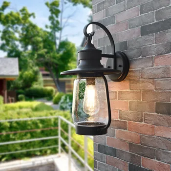 Amerikos aliuminio arklių lempos lauko sienos lempa, vandens ir rūdžių įrodymas kiemo lempos balkonas retro villa garden sienos lempos