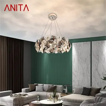 ANITA Pakabukas Šviesos Postmodernaus Prabanga Kristalų LED Lempa Šviestuvas Namų Valgomasis Gyvenamasis Kambarys