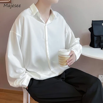 Atsitiktinis Marškinėliai Vyrams Paprasta Vienas Krūtinėmis Korėjos Darbą Stiliaus Gražus Advanced Atvartas Prašmatnus Puošmena Baggy Estetinės Patogus