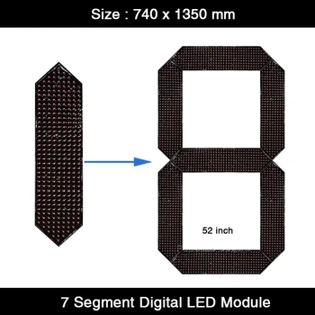 Atsparus vandeniui Skaičius 7 Segmentų LED Modulis 52 colių Skaitmenų