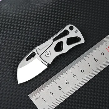 Aukštos kietumas D2 plieno mini kabrioleto disko aštrių lauko savigynos nešiojamų key chain sulankstomas peilis