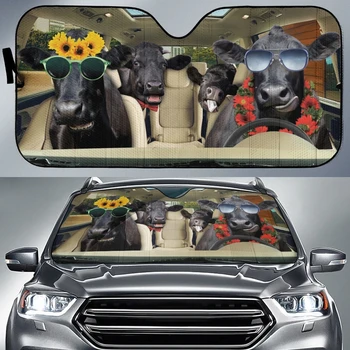 Automobilių Juokinga 3D Karvių Gyvūnų Vairuotojo Spaudinių Automobilių Saulė Pavėsyje prekinis, galinis Stiklo Mielas Automobilių Reikmenys skėtį nuo saulės už Automobilio priekinio Stiklo Patvarus