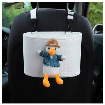 Automobilių sėdynės saugojimo krepšys audinys siuvinėjimui daugiafunkcinis automobilis kabinti sėdynės atlošo saugojimo krepšys interjeras