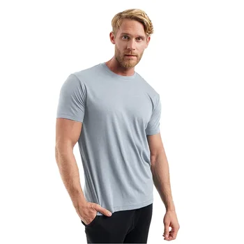 B8696 Superfine Merino Vilnos marškinėliai vyriški Bazės Sluoksnis Marškinėliai Wicking Kvėpuojantis Quick Dry Anti-Kvapas Ne-niežulys JAV Dydis