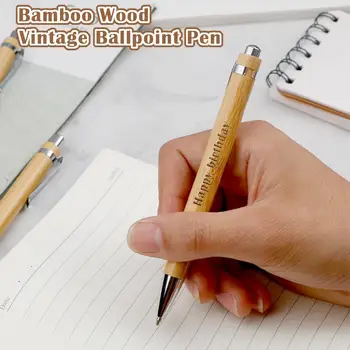 Bambuko Medienos Retro Tušinukas, Rašymo Office Reklamos Juoda Bambuko Riebiai Pen Rašiklis, Paspauskite Mada Pen R5R5