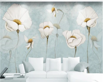 beibehang tapetai Modernus mažas ir paprastas šviežių sodo gėlių fone sienos papel de parede apdailos dažymo hudas grožis