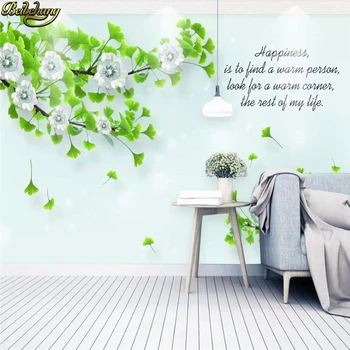 beibehang Užsakymą foto tapetai, freskos Europos modelio Ginkgo papuošalai, gėlės Pearl iškilumo modernus minimalistinio papel de parede