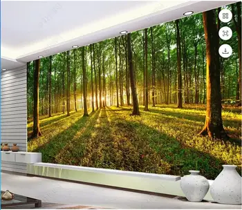 custom freskos 3d foto tapetai Saulės spindulių prasiskverbia miško peizažas namų dekoro tapetai sienos 3d kambarį